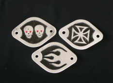 Alloy Lakepipe Caps. Sold as pairs. 3 1/8